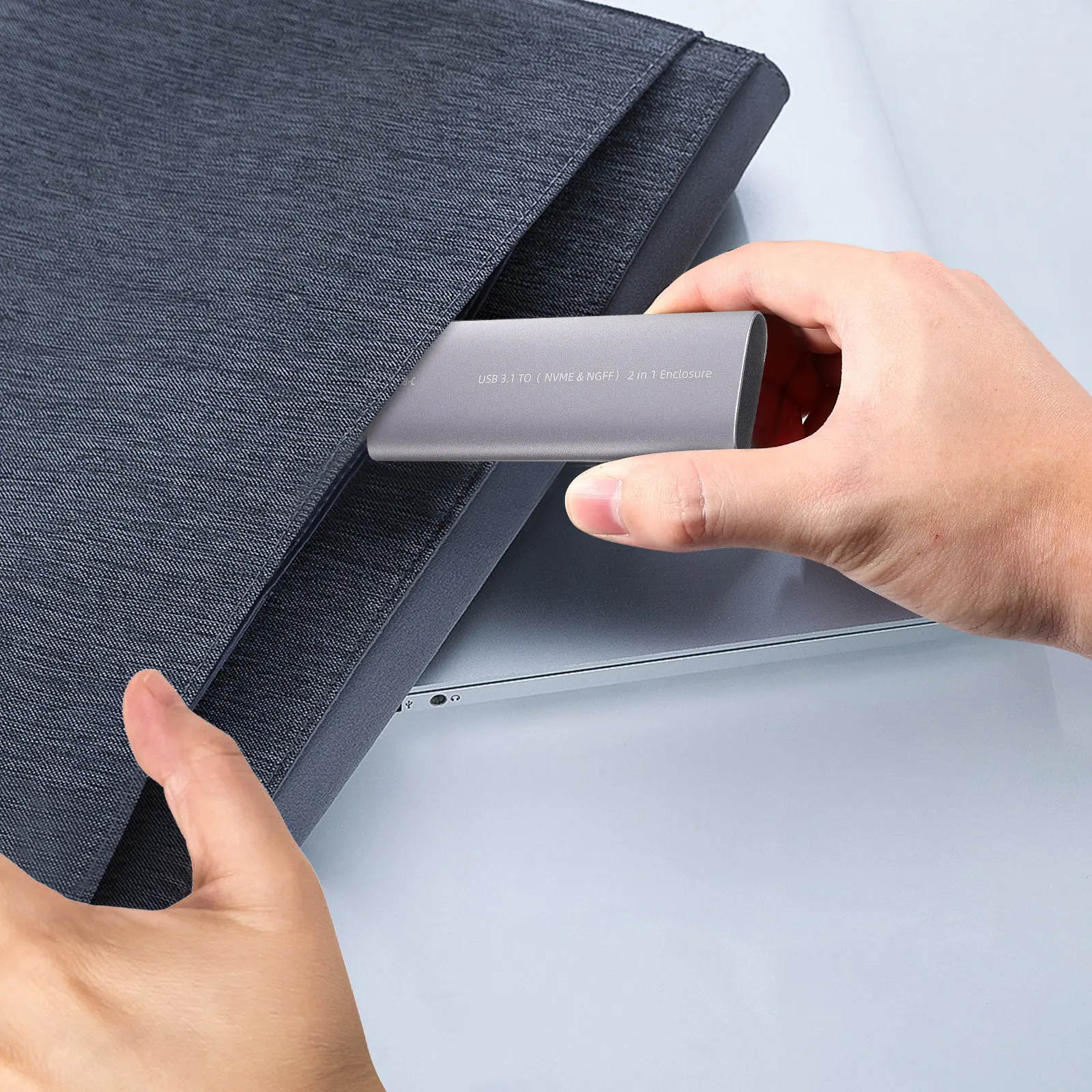 Portable Hard Disk External Aluminum Alloy Shell USB 3.1 Type-C Dual Protocol Small Mobile Solid State Drive Fast Reading Speed