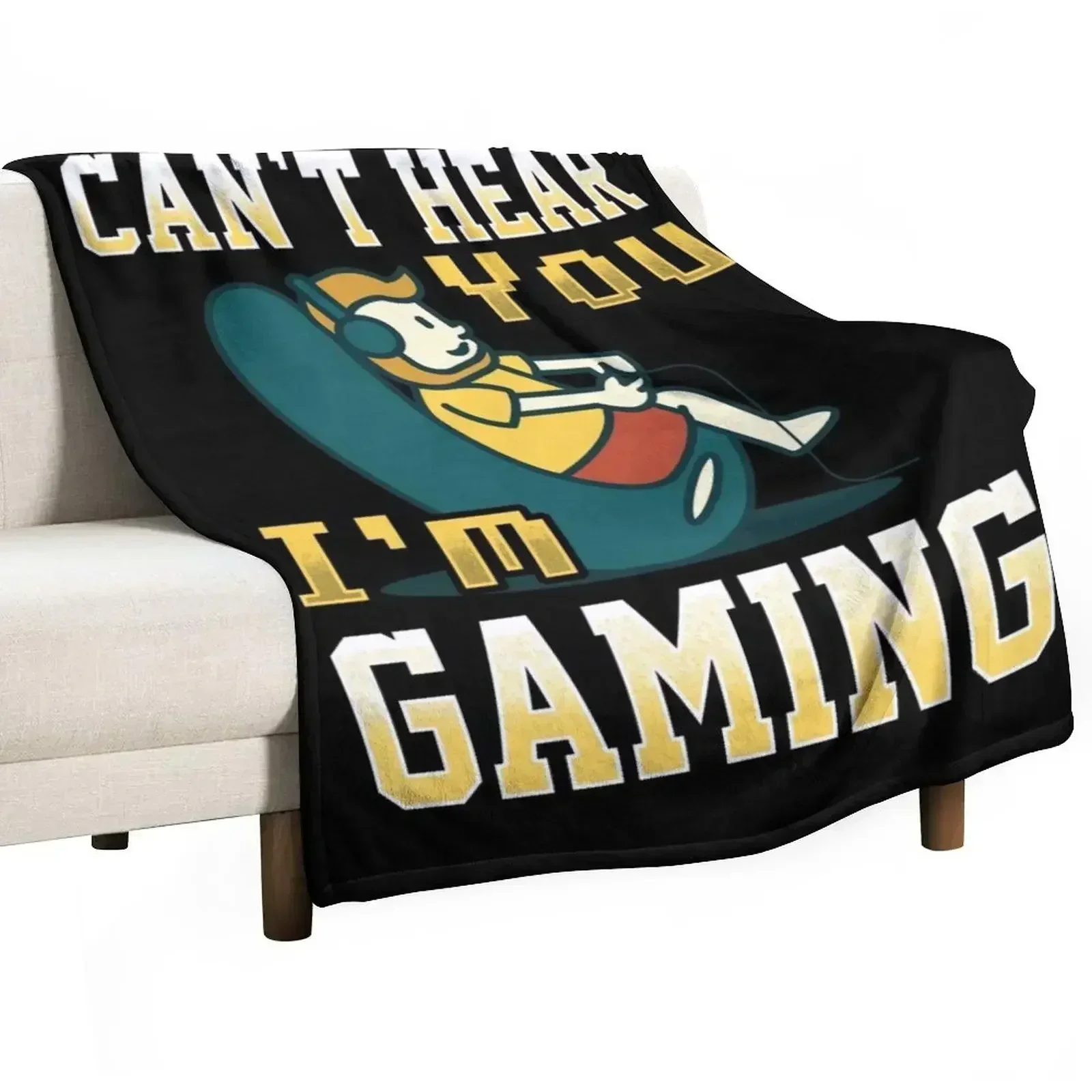 Can't Hear You I'm Gaming Multiplayer Gamer print Throw Blanket Tourist Cute Plaid Retros Blankets For Baby Moving Blankets