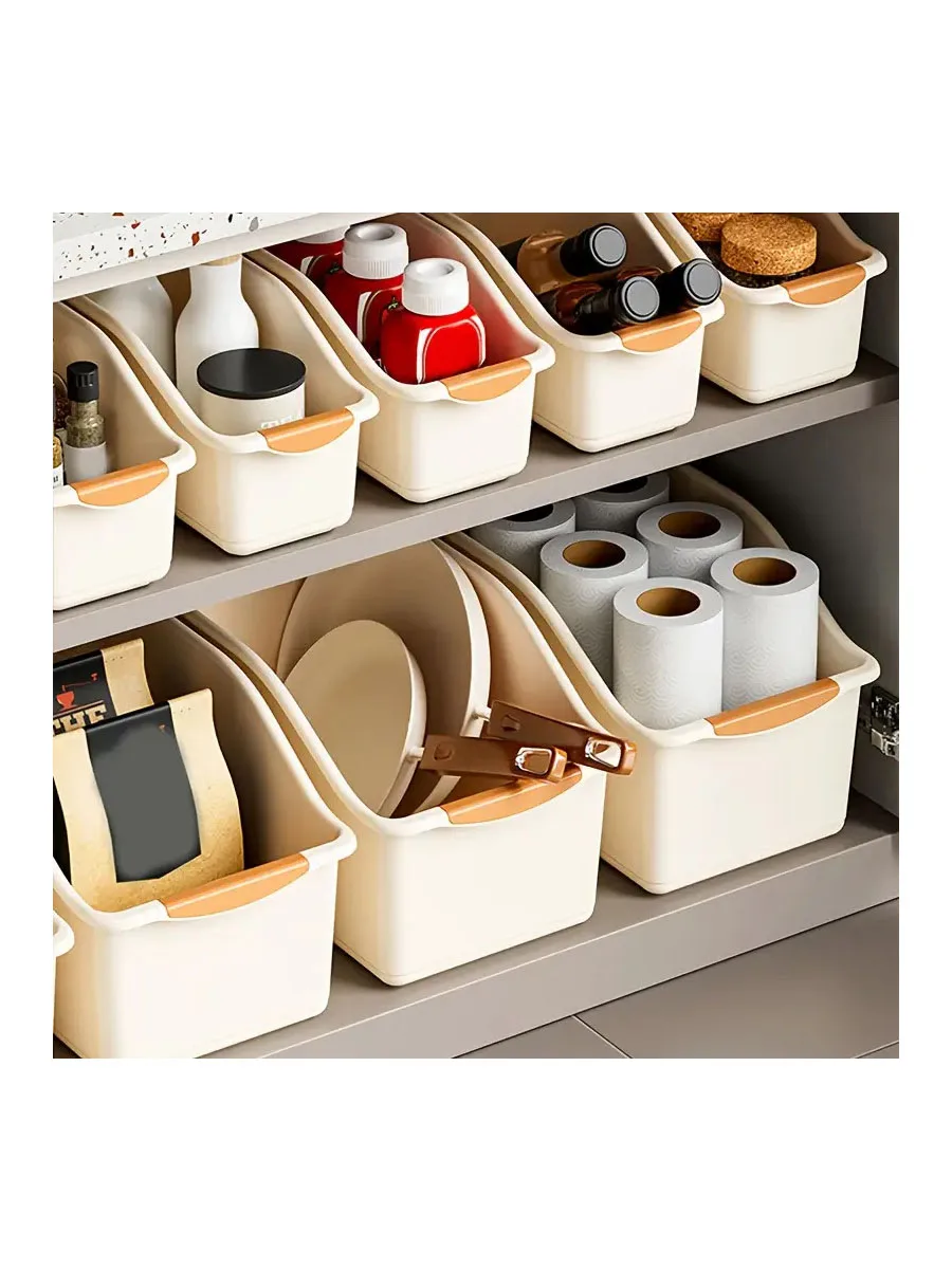 3-teiliges Set Robuste Multifunktionale Aufbewahrungsboxen aus Kunststoff mit Geschwungenem Design & Platzsparenden Kurvenkanten - oder Farbige Organizer-Set – Detail 1