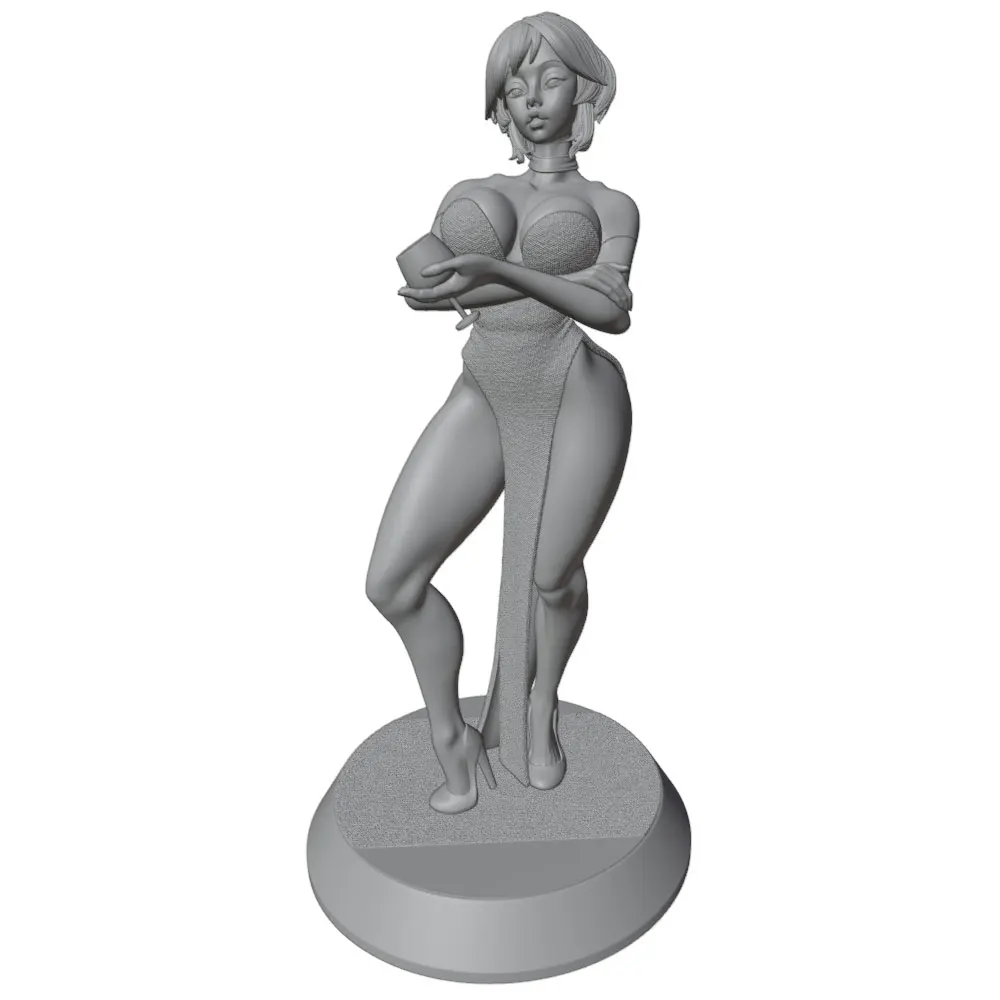 1/24=75mm-1/10=175mm Anime Character Statue GK Miniature 3D Printed Gray Model Figurine DIY Doll Model Unassembled And Unpainted