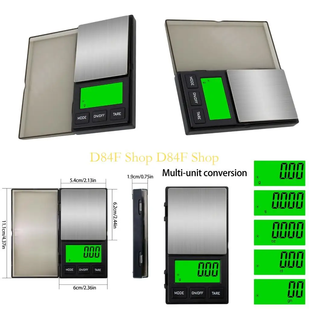 D84F Professional Digital Pocket Scale 0.01g Resolution Kitchens Tool for Coffee Powder