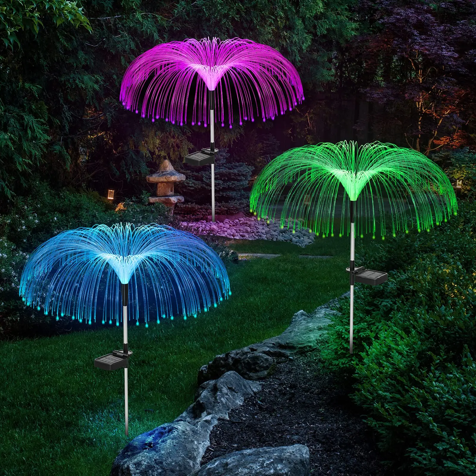 Solar Outdoor Light Garden Ambience Light Holiday Decoration Jellyfish Lamp Modeling Colored Lights