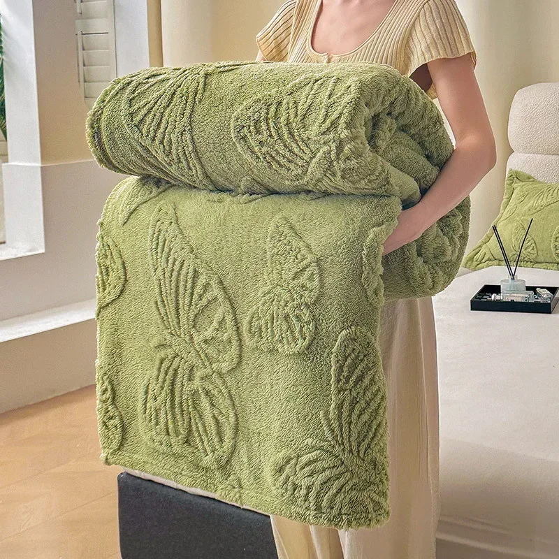 

Multifunctional Air Conditioning Blanket, Jacquard, Butterfly, Soft, Velvet, Monochromatic, Sofa