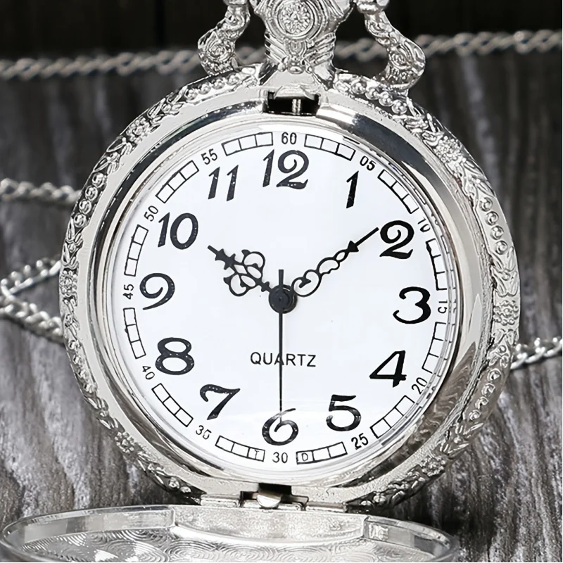 Nuevo reloj de bolsillo Reloj de bolsillo plateado Reloj de bolsillo grande plateado Jie Jin Reloj de bolsillo grande Reloj de bolsillo de tren