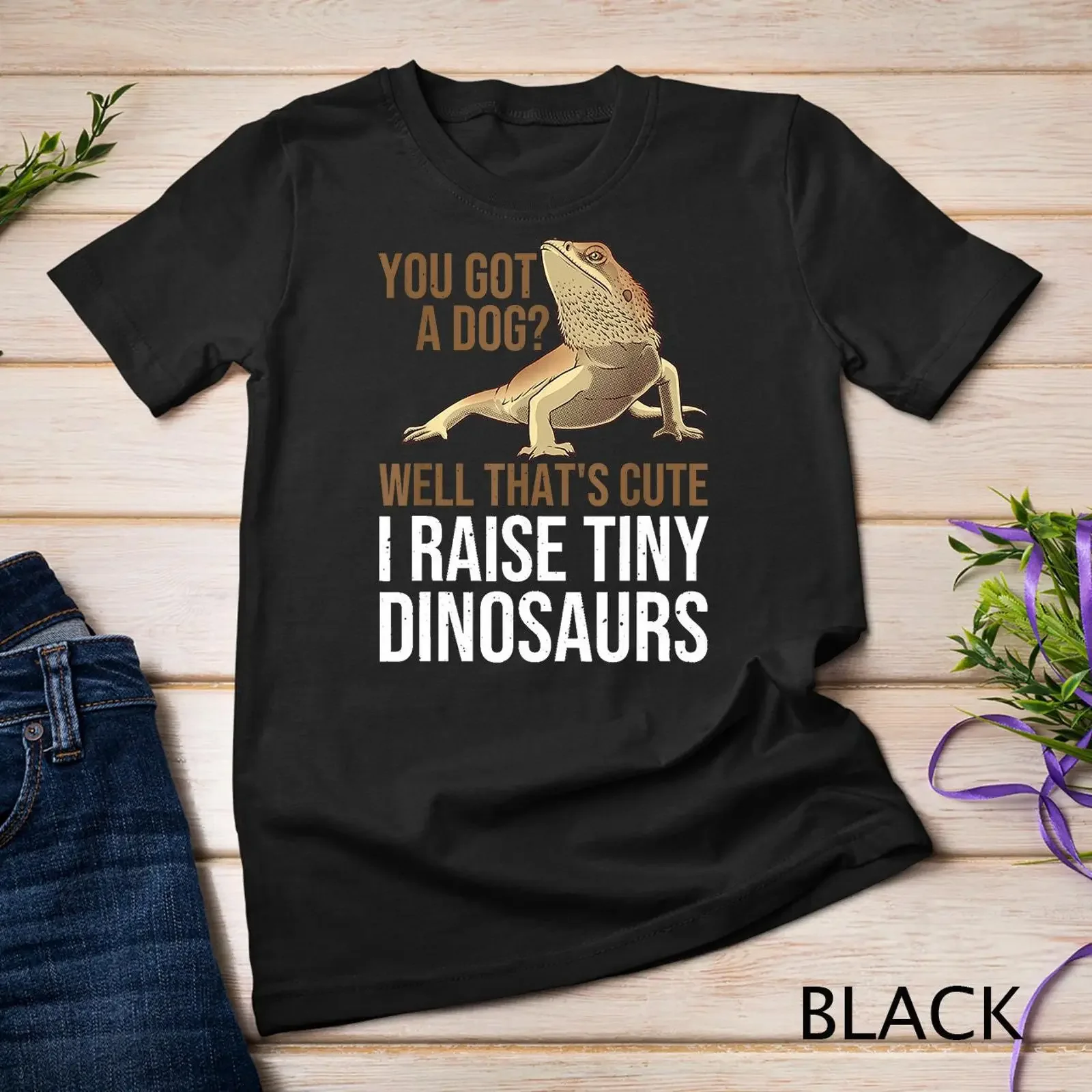 Bearded Dragon Funny I Raise Tiny Dinosaurs T Shirt SweaT vintage Washed Comfortable designer clothes Unisex