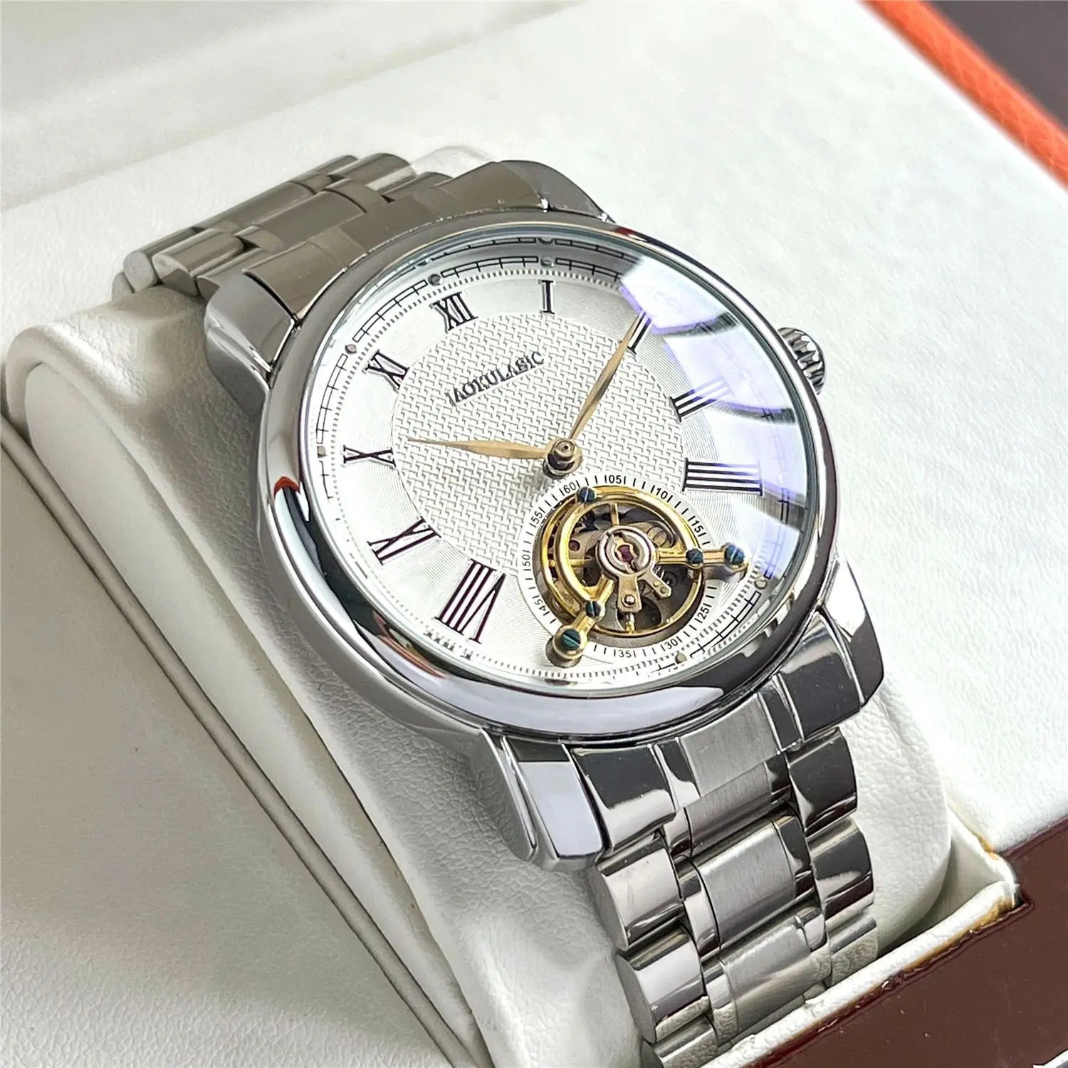 Luxury Business Men's Automatic Mechanical Watch, Hollow Design, Fashionable, Casual, Versatile, and Unique, Best-Selling Men's Watch, Perfect Gift for Giving