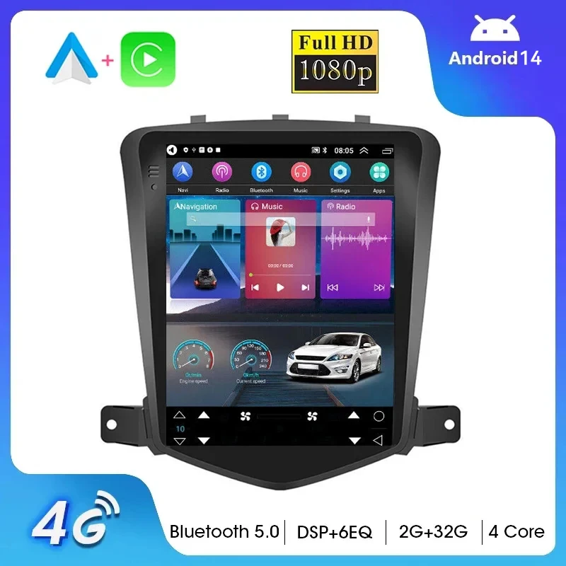 

Автомагнитола 2DIN для Chevrolet Cruze 2008-2012, Android 14, автомобильное стерео радио, мультимедийный видеоплеер, навигация, GPS, головное устройство, беспроводной Carplay