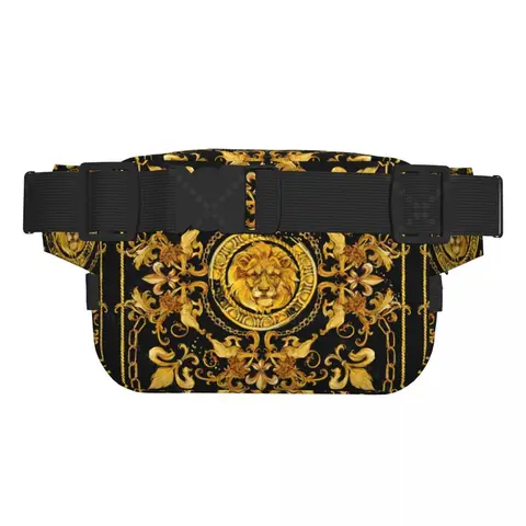 Gold Lion Trendig ryggsäck crossbody fyrkantig dubbellagers midjeväska rese- och träningstillbehör 8 best sales lejonväska - №4