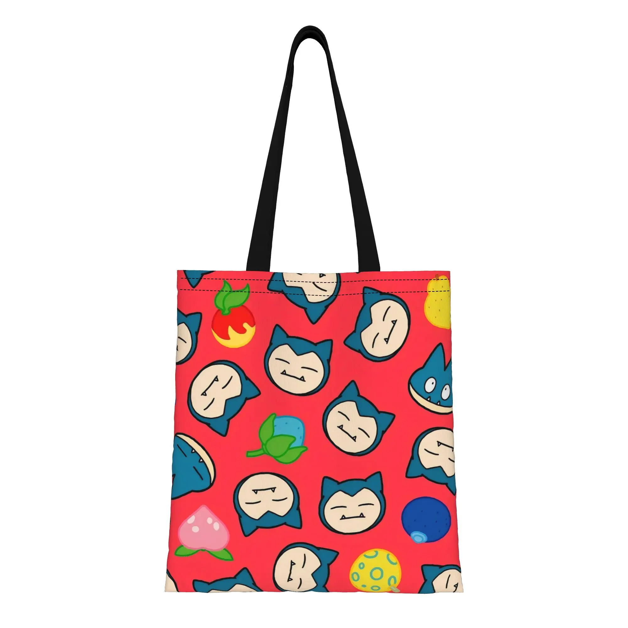 

Сумка-тоут из холщовой ткани Snorlax 5 Pokemon, идеально подходящая для активного отдыха, женская сумка с верхней ручкой