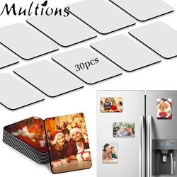 30Pcs/Set Sublimation Magnet Blanks Personalized Fridge Magnet Refrigerator Magnets Kitchen Refrigerator Decor