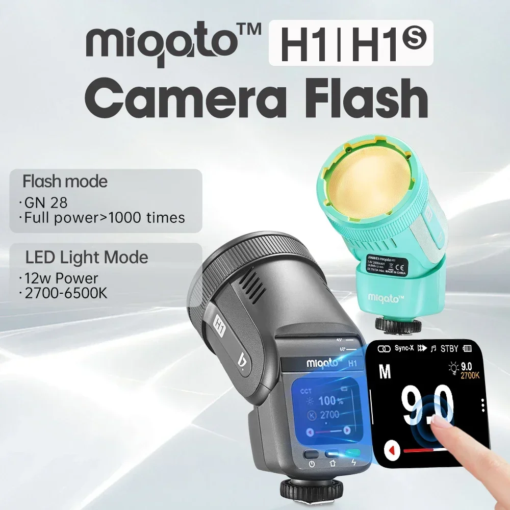

NEW JINBEI H1 LED Camera Flash Outdoor 2-in-1speedlite Portable Photography Lighting HSS TTL light