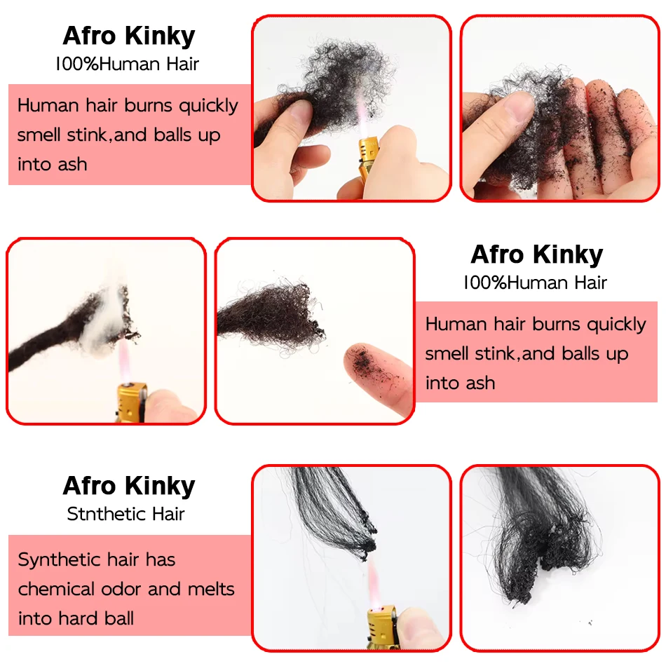 Rambut keriting Afro rambut manusia untuk pria Afro Kinky rambut Putar Afro rambut kepang keriting keriting keriting hitam pirang kepang Crochet