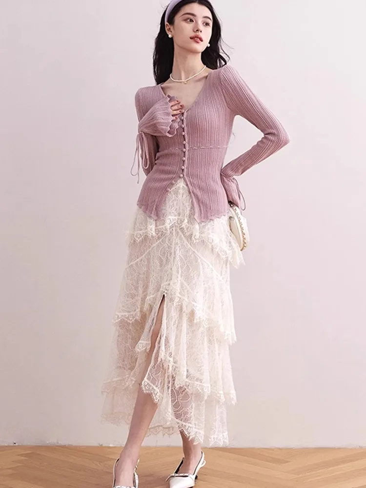 

Корейский сладкий мягкий трикотаж с v-образным вырезом, универсальный простой базовый топ для ранней осени, женский модный удобный топ