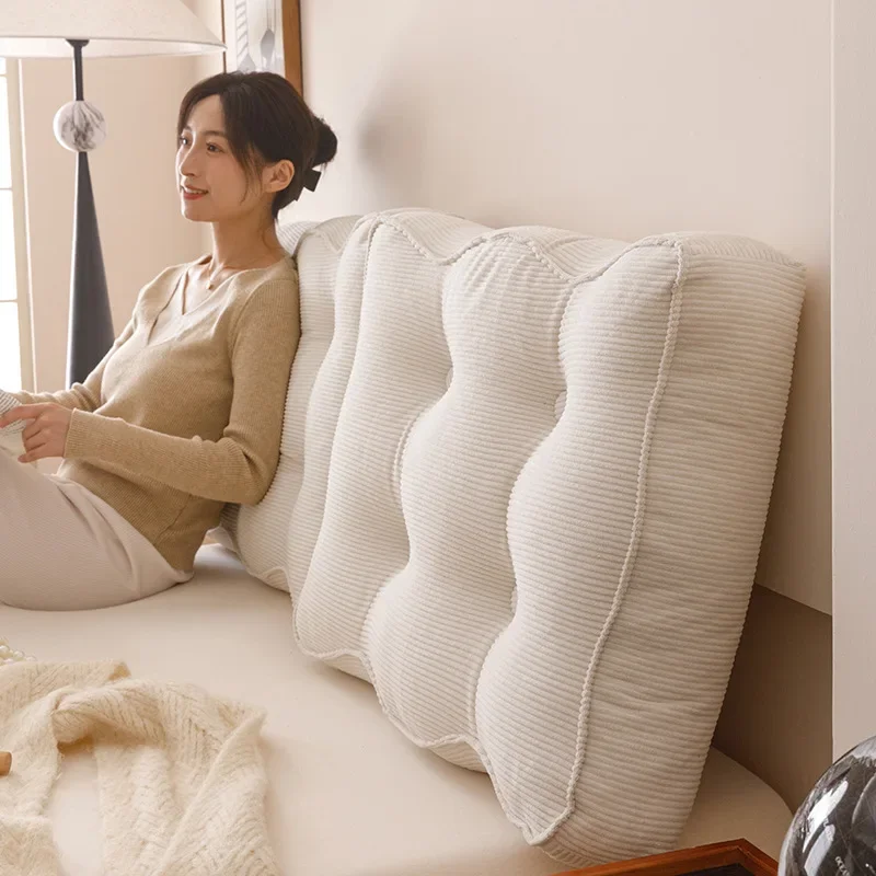 Light Luxury Premium Solid Corduroy Combined Throw Pillows Simple Large Backrest for Bed Sofa Decoration