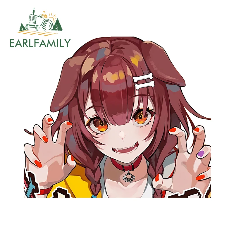 EARLFAMILY Hololive Peek Car Stickers Kawaii Half Head Eye-Catching Rear Windshield Decal Suitable for Fishing Tackle Box