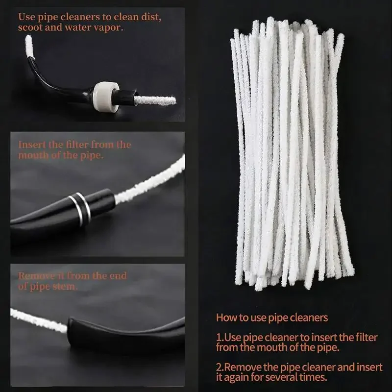 50Pcs Disposable Bristle Pipe Cleaner Pipe Cleaner Strip Bendable Cleaning Rod for Glass Pipe Smoking Tobacco Pipe DIY Craft Art