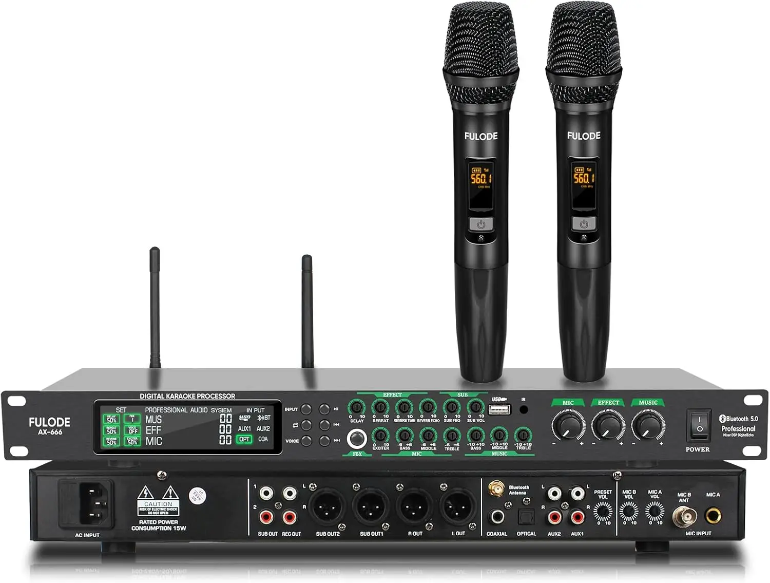 FULUODE AX-666 Draadloos Microfoonsysteem Mic Set Snoerloos - afbeelding 1