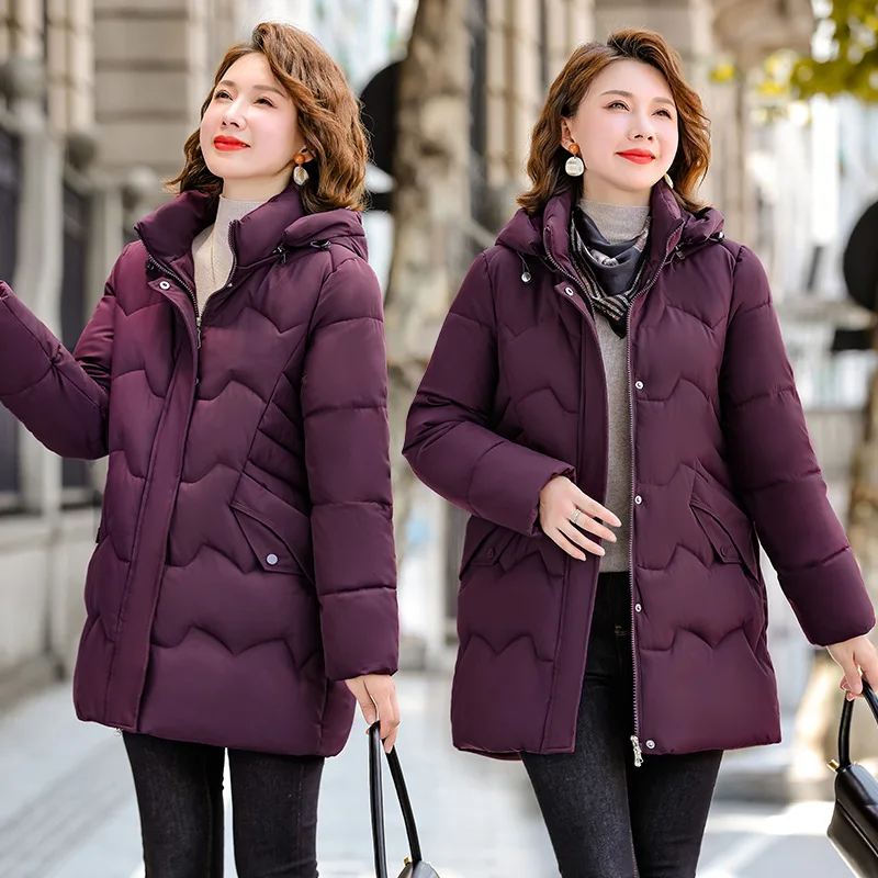 Women Jacket Windproof Rainproof Thick Warm Long Puffer Coat White Female Basic Snow Overcoat Winter Parkas Hooded Down Cotton