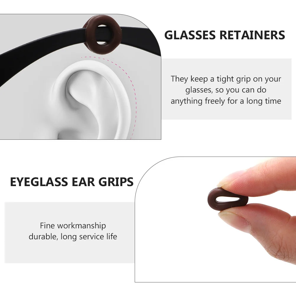 

1 set Sunglasses Silicone Grips Silicone Ear Hooks Eyeglass Retainers Sunglasses Grips Fixers For Sports Eyewear Accessories