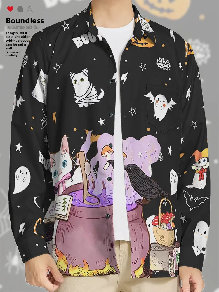 معالج الهالوين ماجيك لطيف فيتي طويل Sve irt للرجال والنساء كاجوال مستقيم الساق طباعة بوليستر سباندكس مزيج #1