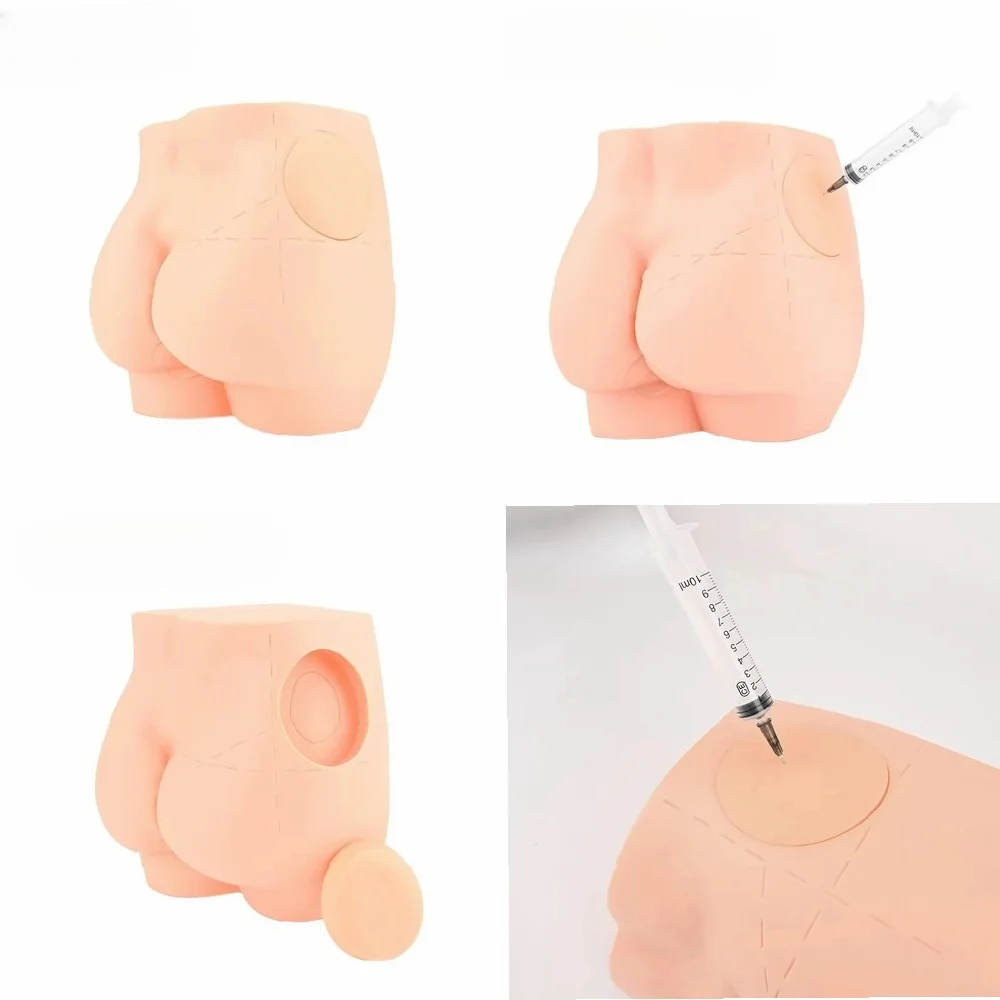 Nursing Intramuscular Injection Trainer, Reusable Silicone Hip Model