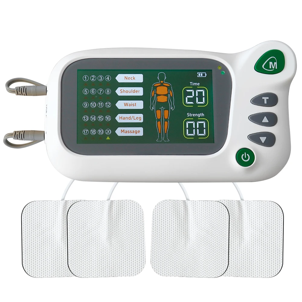 20 Modes Dual Outputs TENS Machine Electric Pulse Body Massager EMS Muscle Electrostimulator Neck Back Leg Arm Muscle Relax