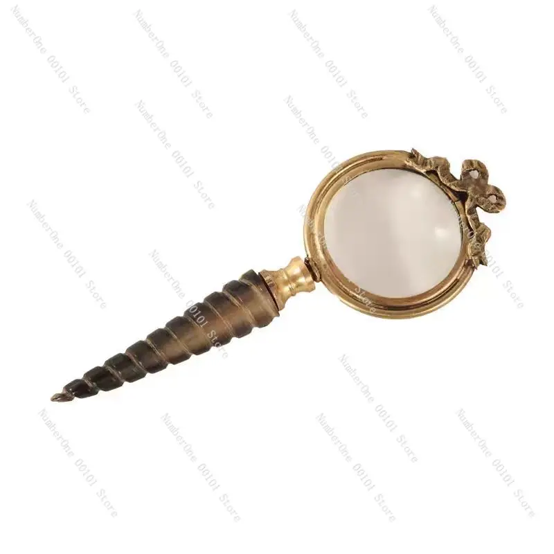 

Nordic creative horn bending handle magnifying glass elderly reading mirror ornament study office soft handicraft