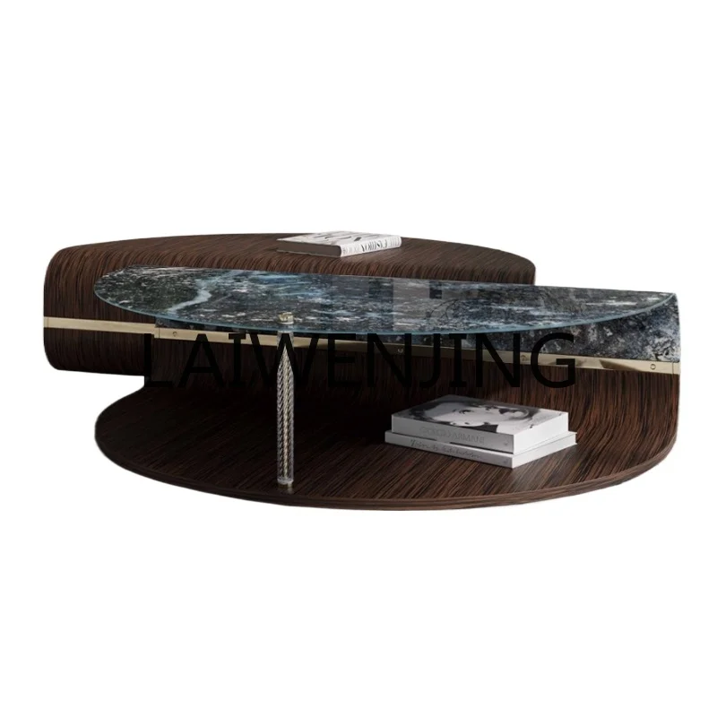 

RWJ Light Luxury Glass Coffee Table Simple Modern Solid Wood Combination Small Tea Table