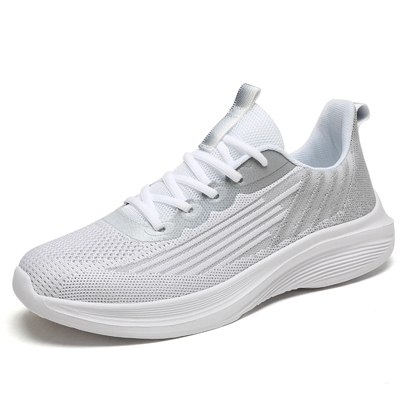 

New Arrival Knitted Fabric Women Shoes Breathable Men Women Casual Sports Shoes Lightweight Sneakers Male Athletic Jogging Shoes