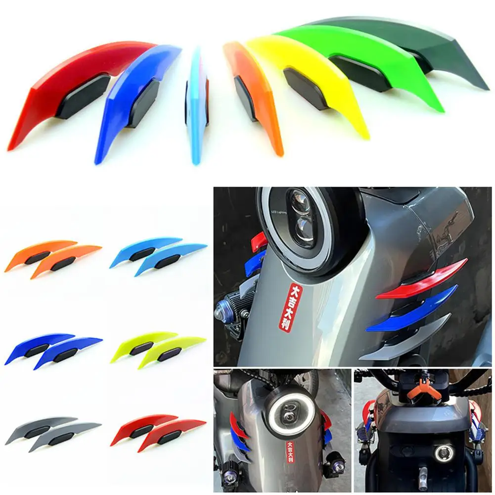 

1 Pair Motorcycle Fixed Wind Wing Body Side Sticker Spoiler Wing Scooter Electric Vehicle Modified Decoration Accessories