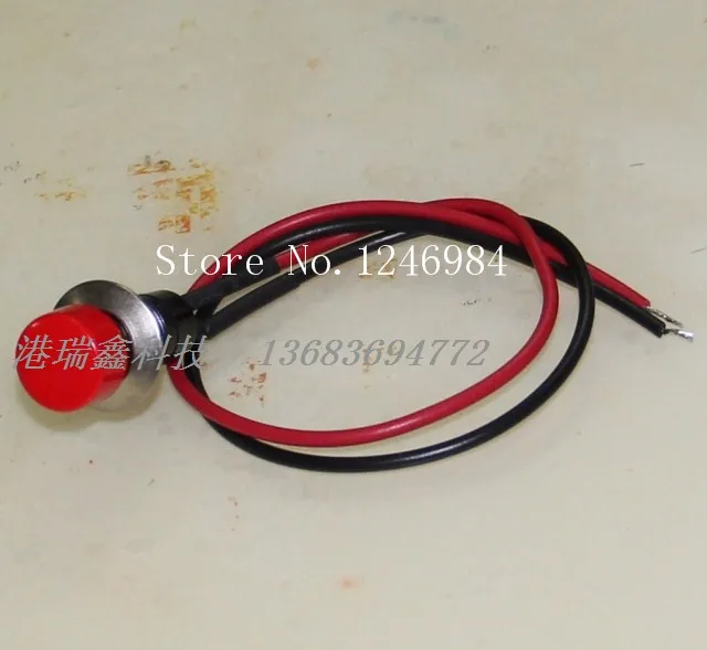 

[SA]M12 trigger lock-free round red button switch reset button normally open switch without a lock with wire PB301B--50pcs/lot