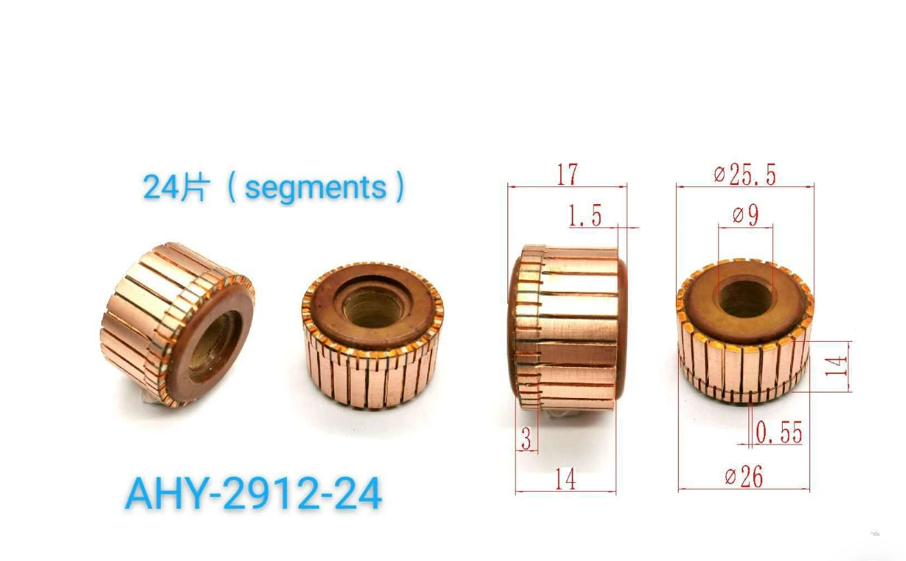 9x25.5x17mm 24p miedziane pręty Alternator silnik elektryczny komutator miedziany komutator armator 2912