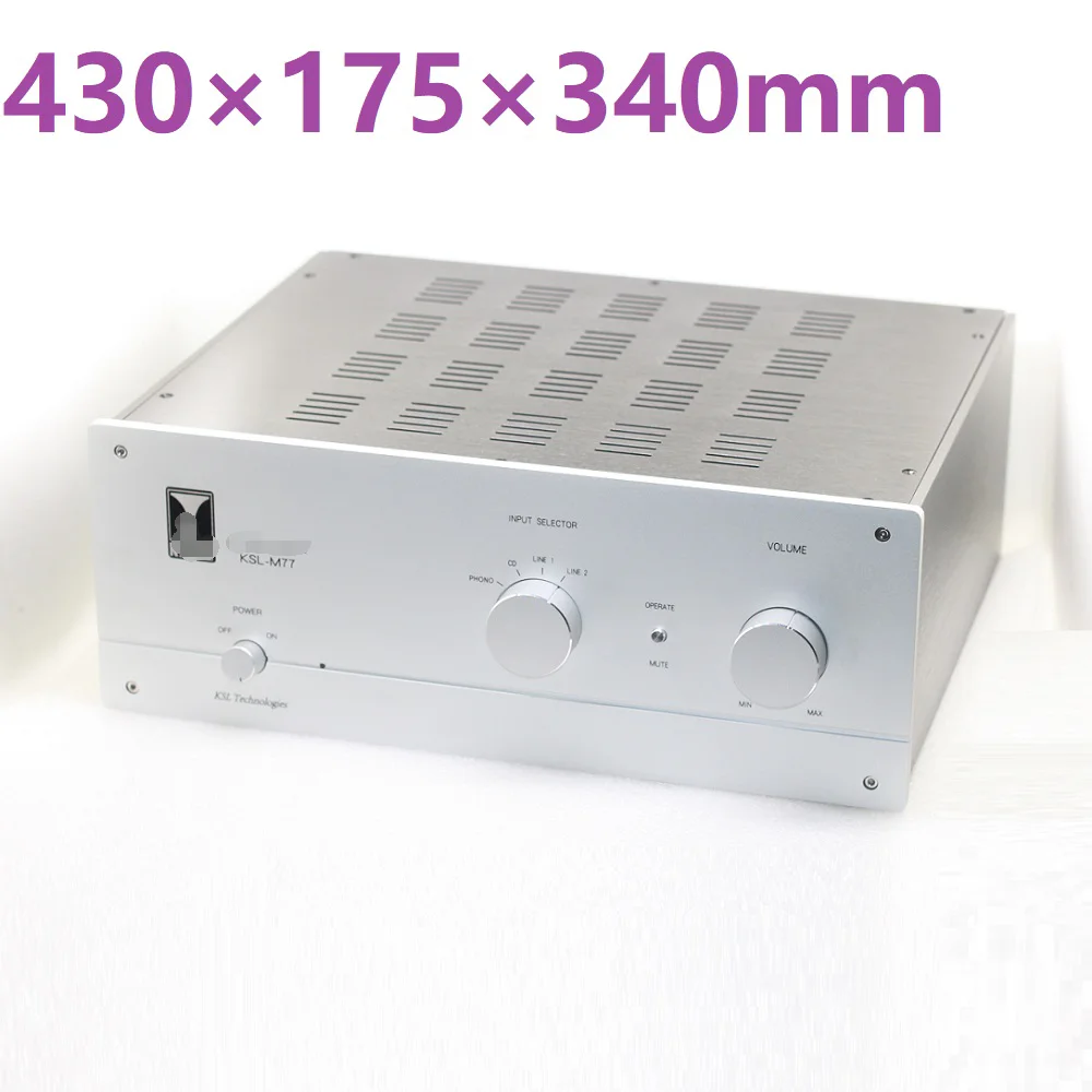 W430 H175 D340 Anodized Aluminum Chassis DIY Power Amplifier Preamp Amp Housing Audio M77 Case Headphone DAC Decoder Enclosure