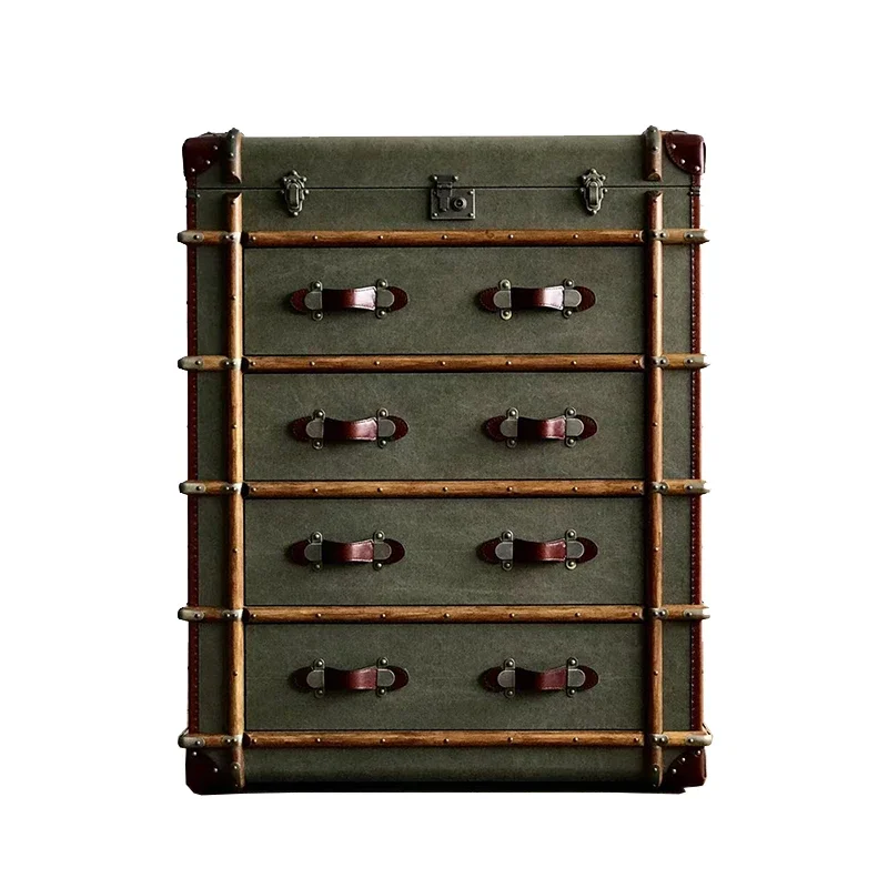 

Classic Vintage Storage Cabinet Bedroom Box Entrance Hallway Cabinet Large Capacity Storage Villa Decorative Cabinet Furniture