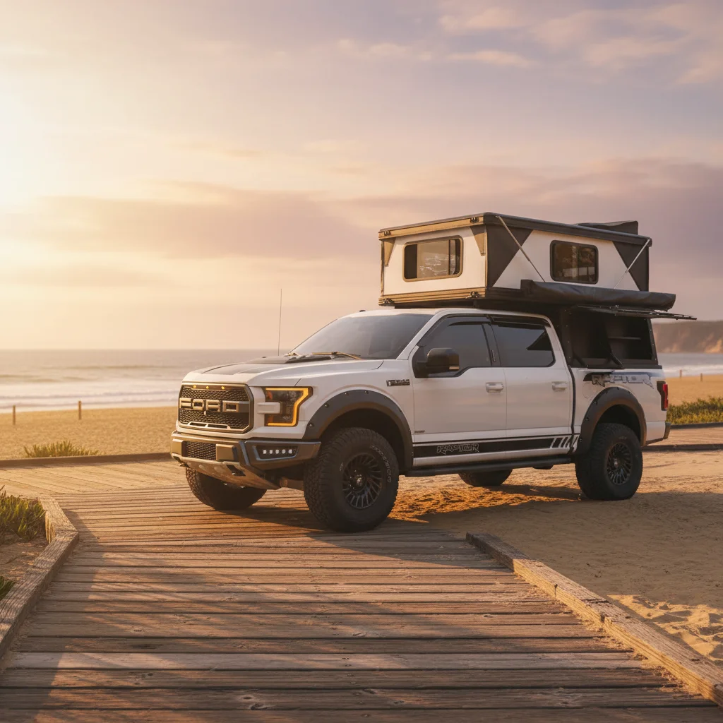 2025 Overland Truck Camper with Pop-Up Hard-Sided Shell and Summer Tent New Design Pioneer Camper