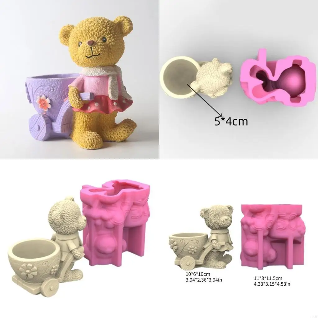 adoravel-urso-gesso-molde-silicone-diy-suculento-vasos-flores-concreto-vaso-gesso