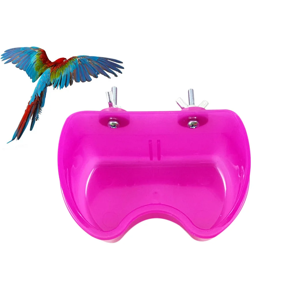 

Creative Bird Feeder Water Food Bowl Parrot Cage Accessory Parrot Feeding Bowl Fixed Bird Food Basin (Random Color)