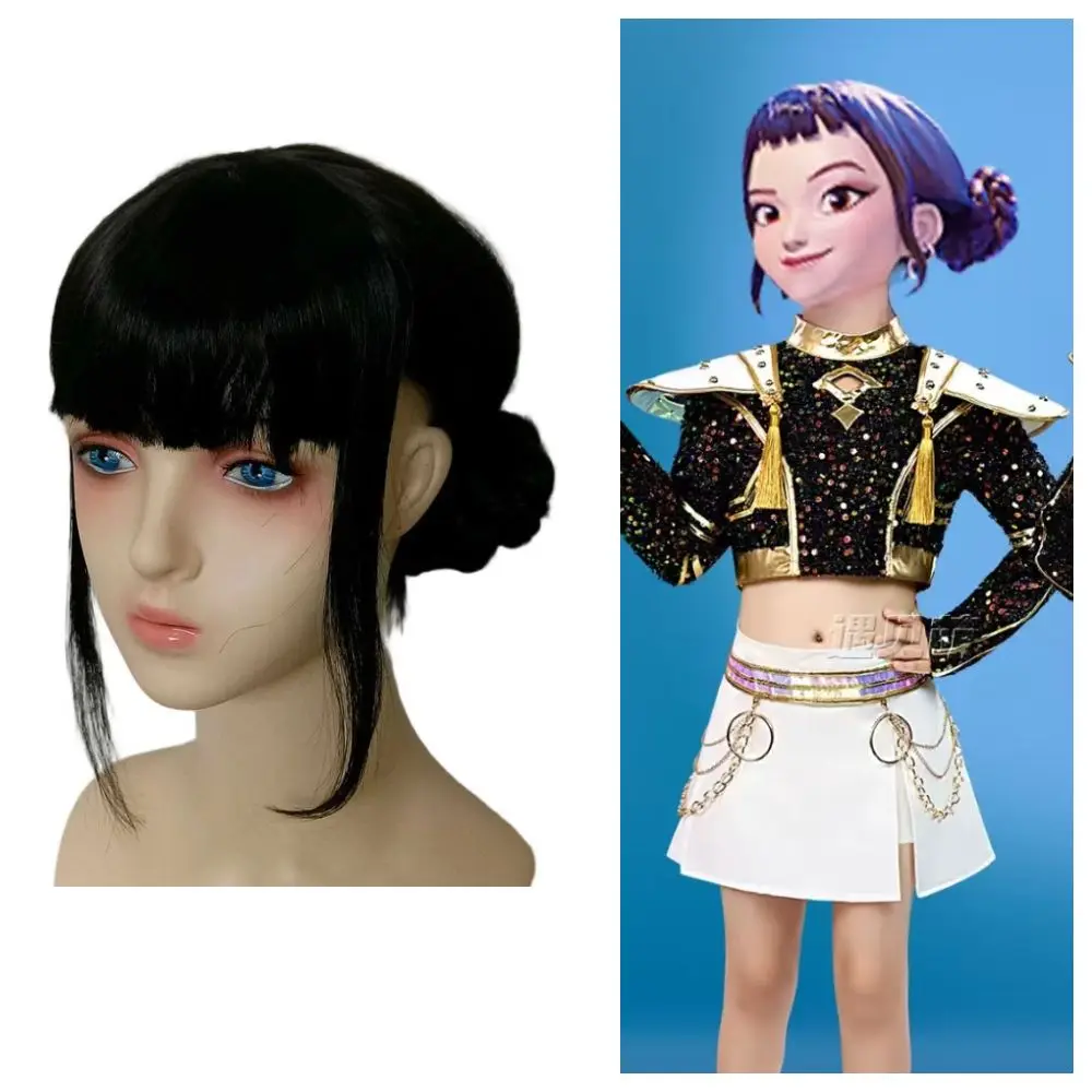 2025 Nuova parrucca cosplay KPop Rumi KPop Viola Parrucca da festa di Halloween Performance teatrale Capelli da indossare ogni giorno