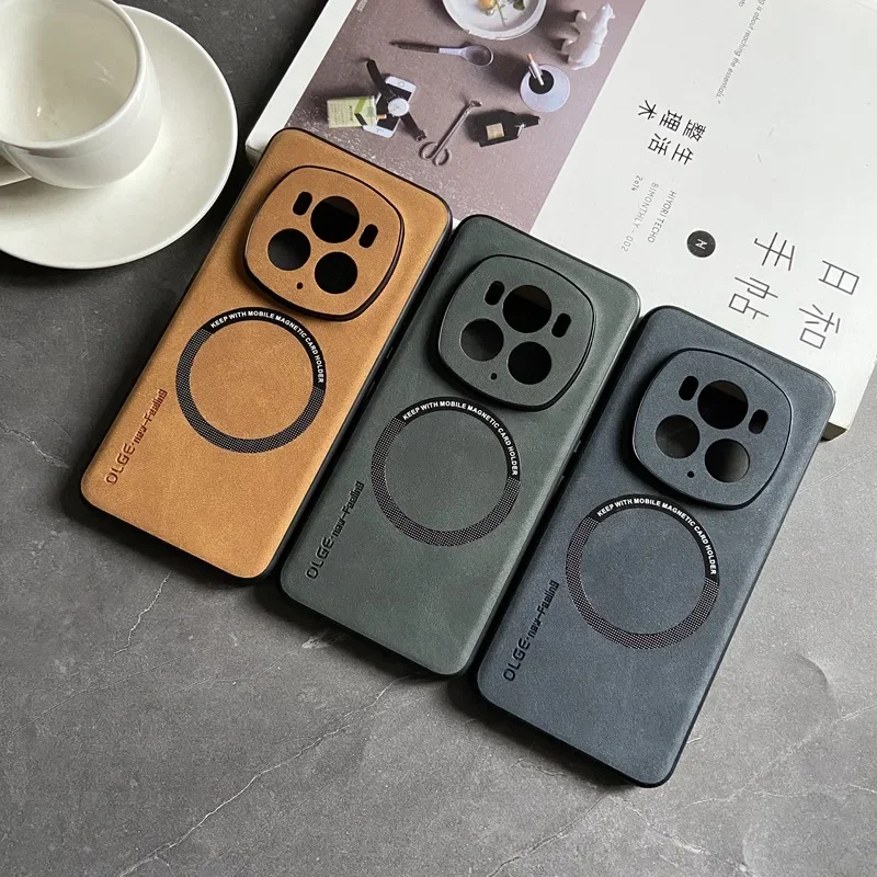 حافظة هاتف مغناطيسية لهاتف هواوي هونور ماجيك 7 6 لايت 5 برو من جلد الخراف غطاء جلد صناعي لهاتف هونور 100 90 80 برو مسطح SE GT