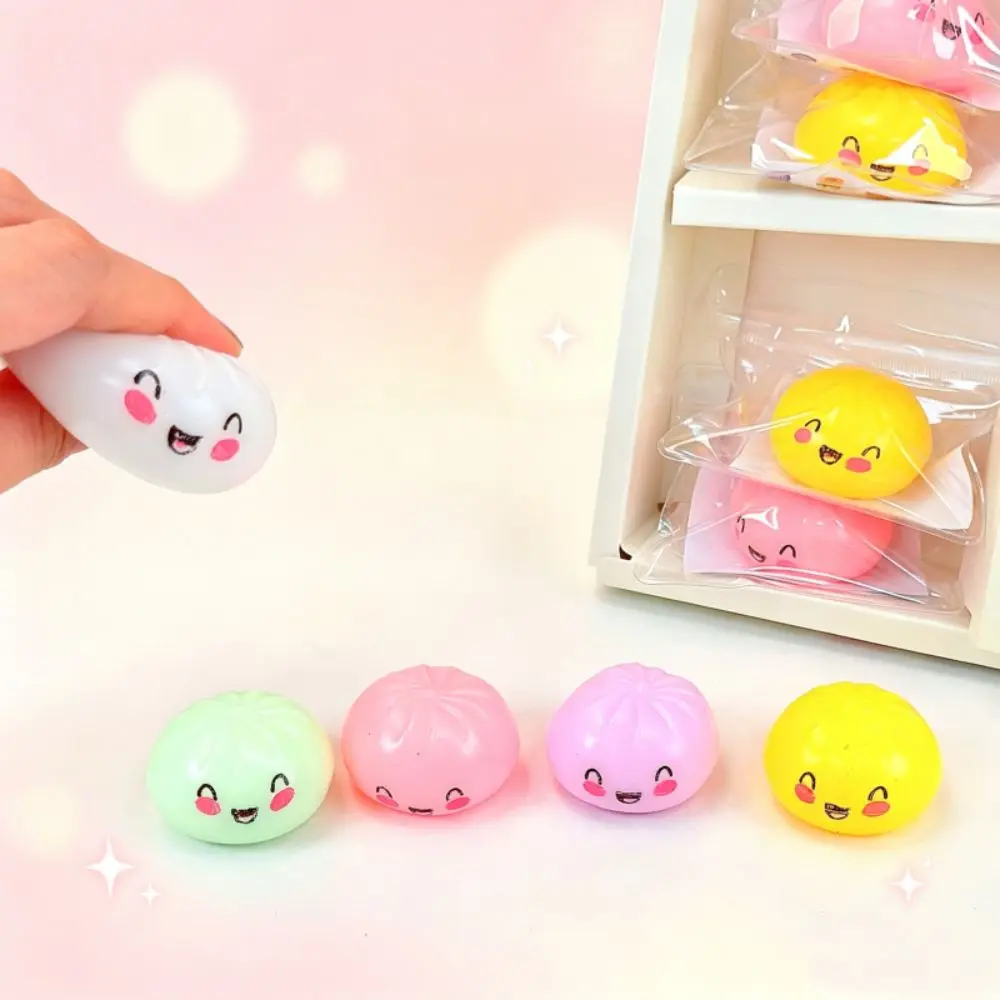 Simulation Dumpling Squishy Toys Colorful Baozi Modeling Squishy Dumpling Pinch Cute Soft Sensory Fidget Ball Children Gifts