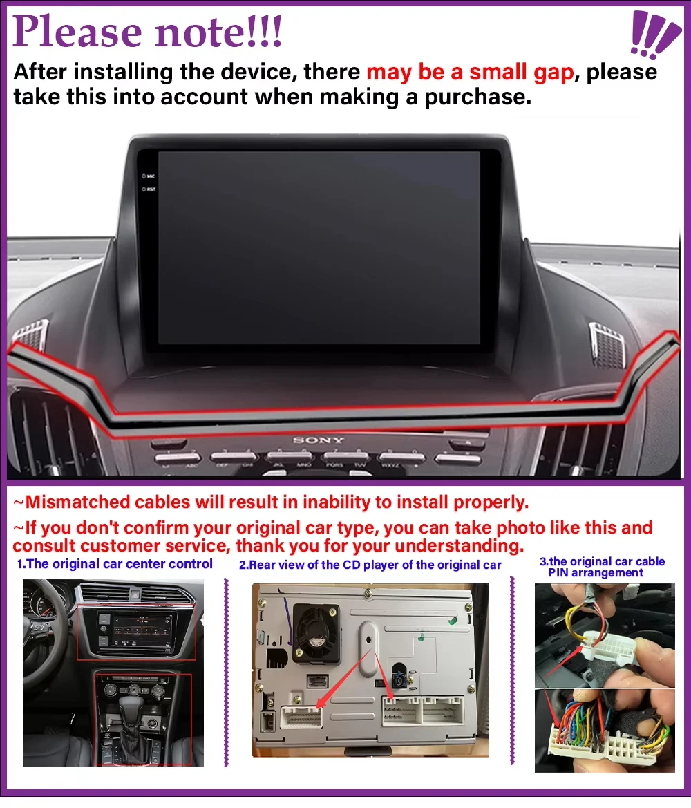 Android 16 For Ford C-MAX Kuga 2 Escape 3 2012--2019 Android Auto Radio Multimedia Player GPS Navigation Carplay Head Unit QLED