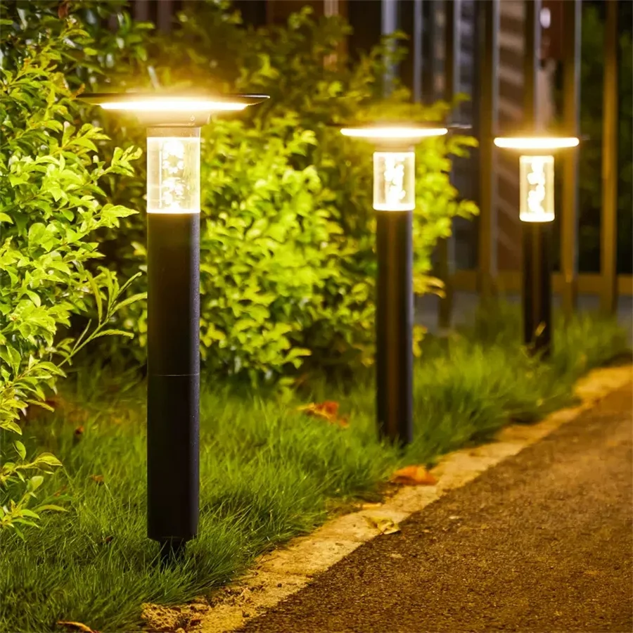 

Solar Garden Pathway Light Waterproof Aluminum Solar Lawn Lamp Modern Landscape Pillar Light Outdoor Villa Hotel Bollards Light