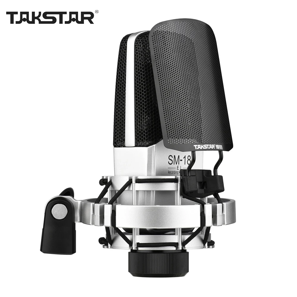 ميكروفون تسجيل احترافي ، مكثف Cardioid ، مجموعة Mic XLR مع تثبيت صدمات قابل للتعديل لصوت الاستوديو