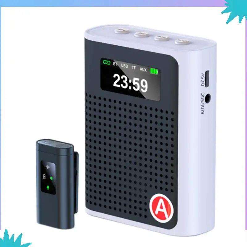 ABZW 교사 투어 가이드 무선 칼라 앰프 디지털 디스플레이 Little Bee 다기능 휴대용 스피커 앰프