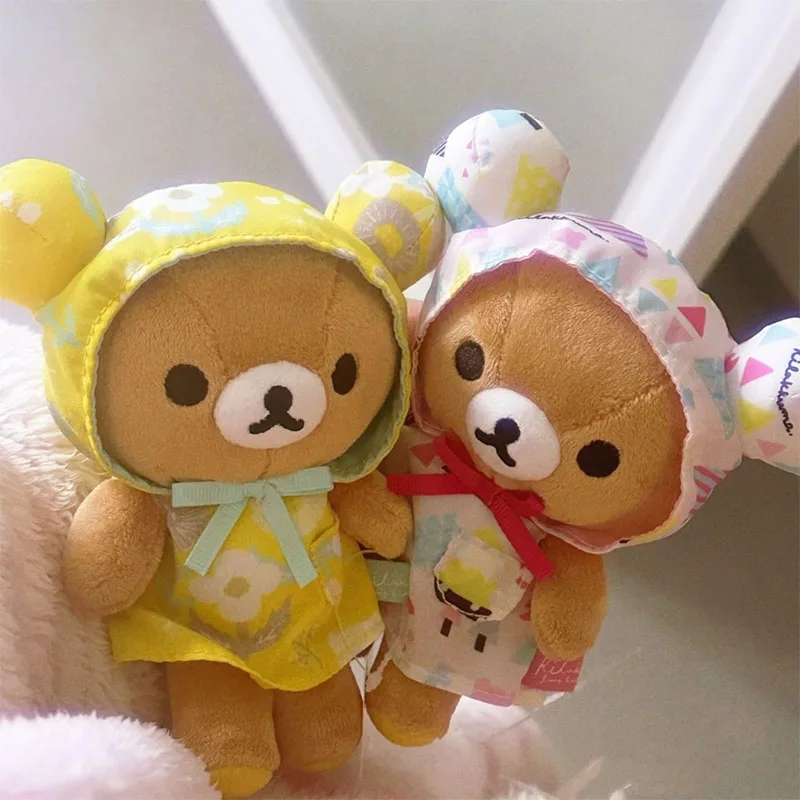 10 cm Kawaii Rilakkuma Plüsch Puppe Anhänger Schlüsselbund Anime Cartoon Nette San-x Student Rucksack Anhänger Schlüssel Kette Mädchen geschenke Spielzeug