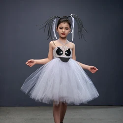 Spooky Ghost Tutu Dress for Baby Girls Halloween Costumes Kids Fancy Dress up Cosplay Outfit Children Carnival Party Dresses