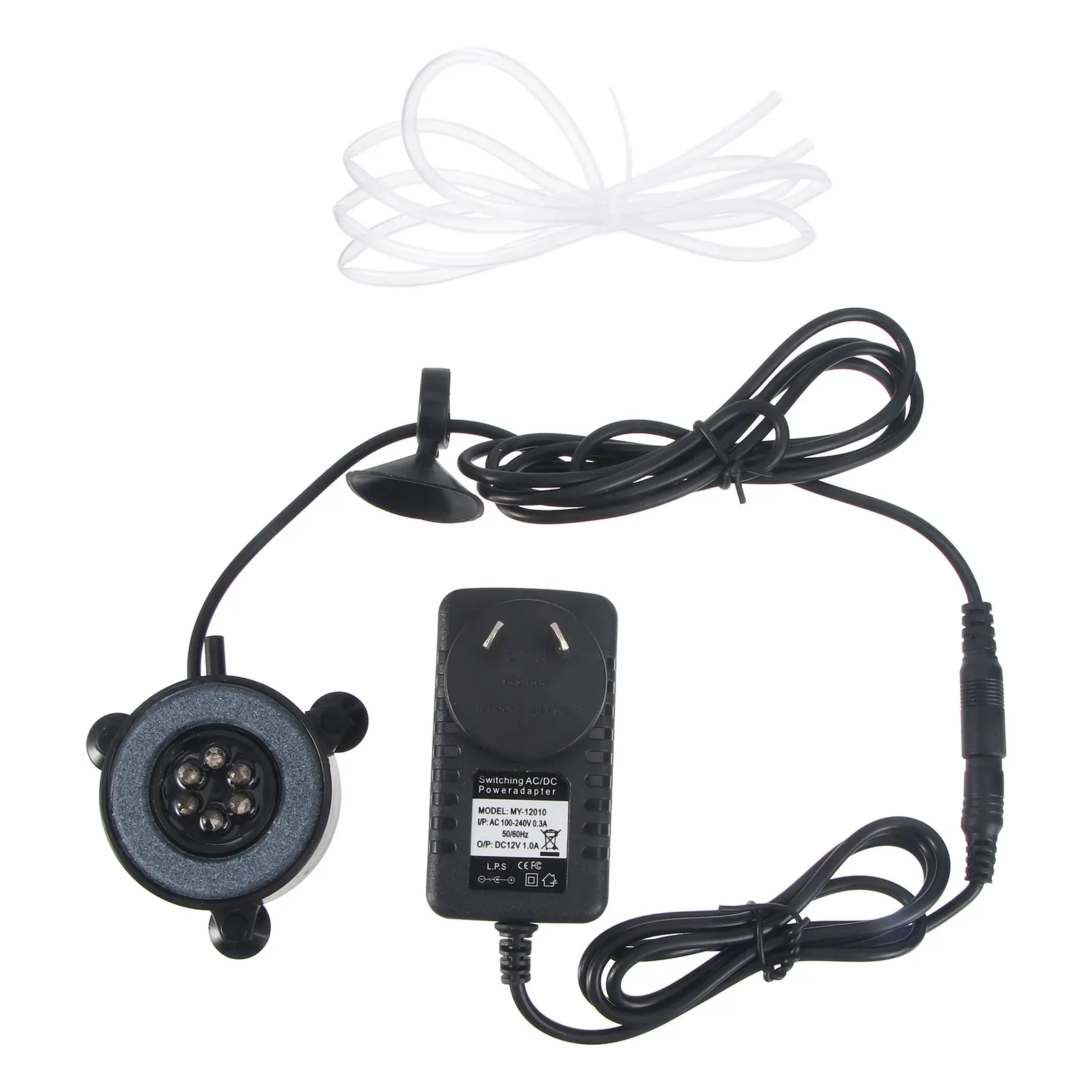 

Aquarium Light 6 High Brightness LED Lamps Durable Circular Design Fish Tank Decorations Bubble Floodlight Black Color