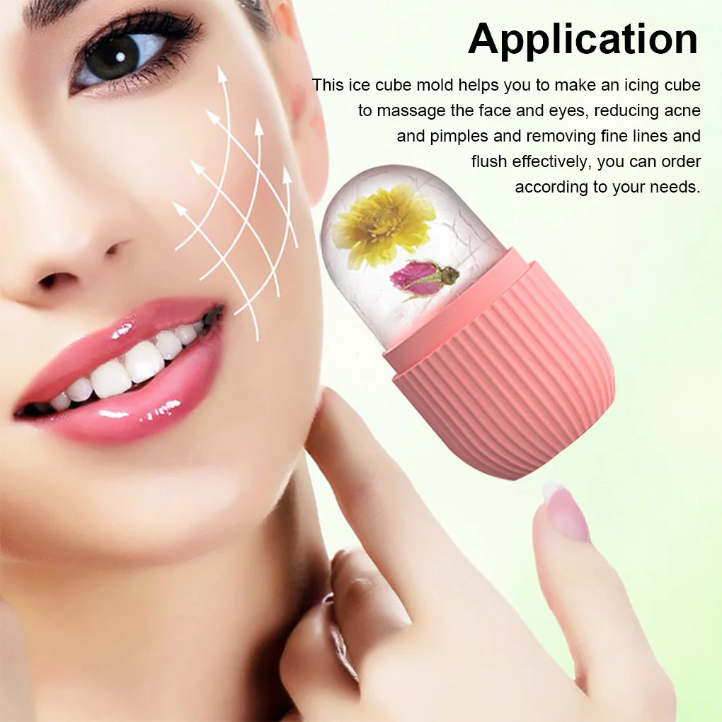 Silicone Ice Facial Roller para Cuidados com a Pele, Levantamento de Beleza, Ferramentas de contorno, Ice Cube Trays, Globo Bolas, Face Massager Tool