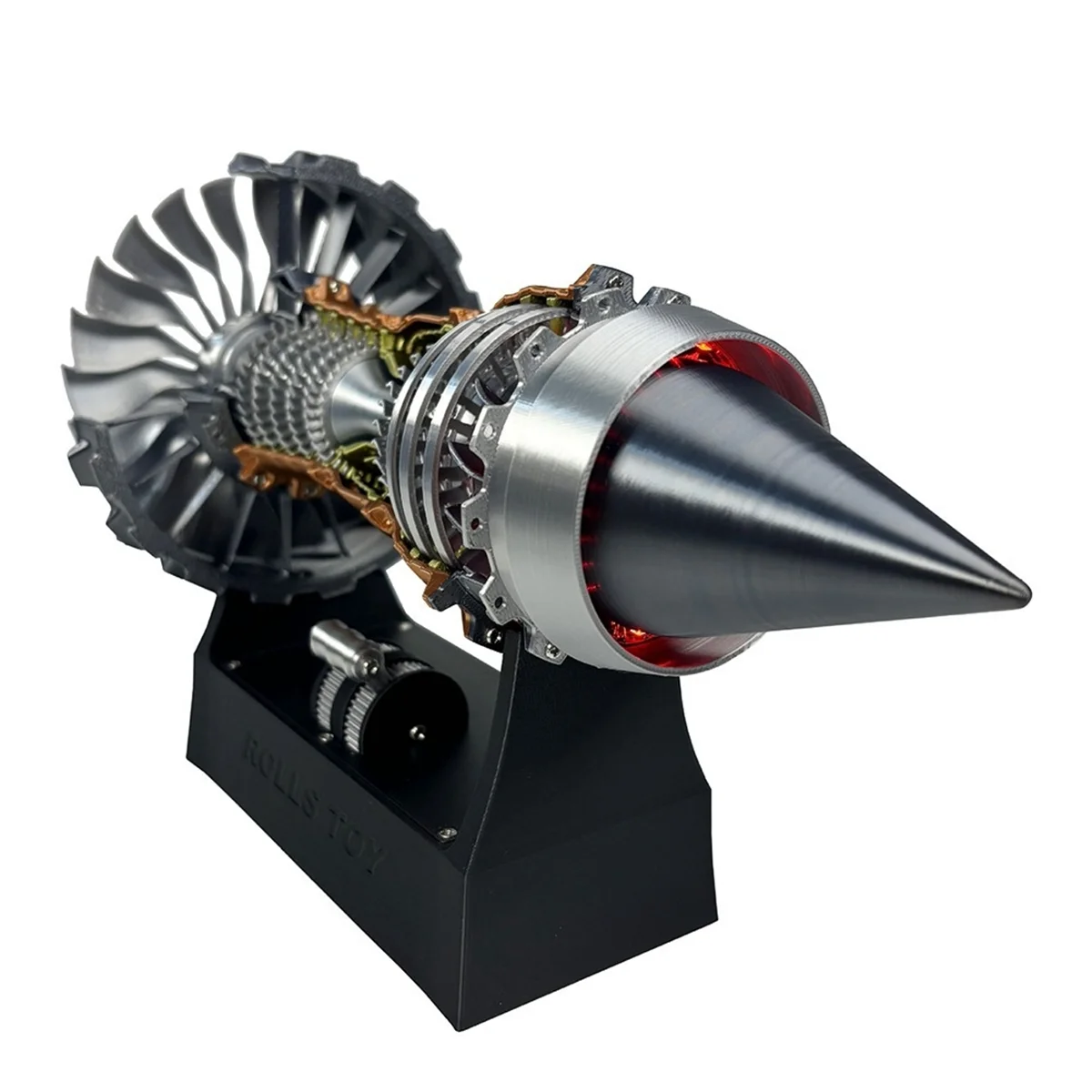 TR900/A380 Turbofan Engine Fan Model 1:25 Science Experiment Jet Electric Airplane Turbofan with Light 3D Printed Toys