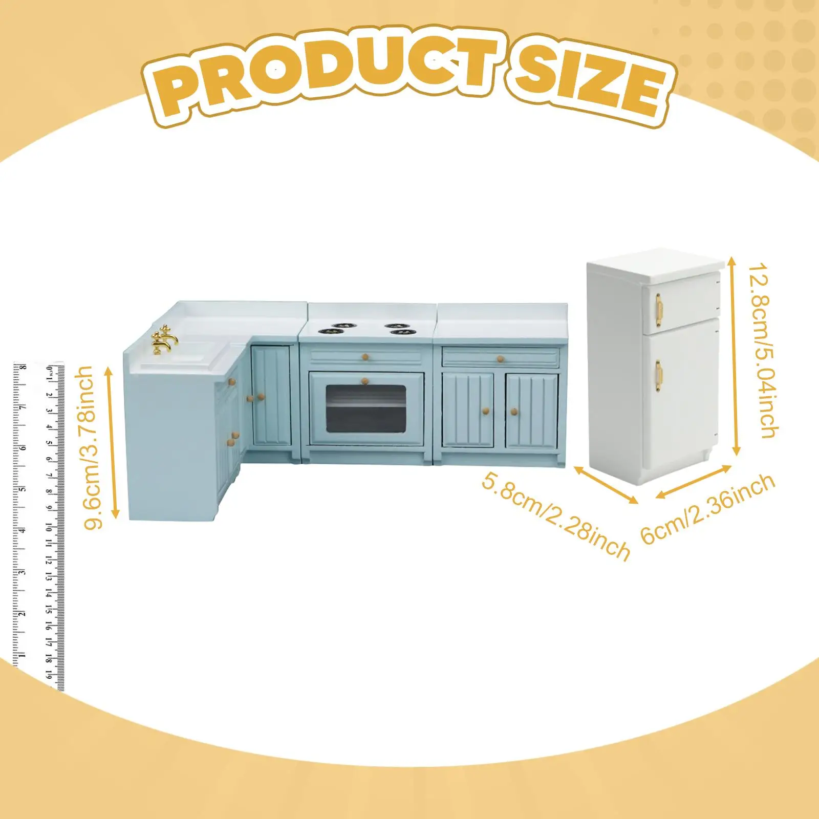 Kit de meubles de cuisine pour maison de poupée 1:12, décor en bois pour filles et garçons âgés de 3 ans et plus